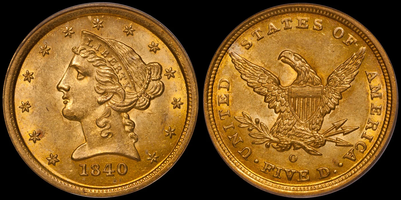 An Interesting 1840-O Half Eagle | Rare Gold Coins - Douglas